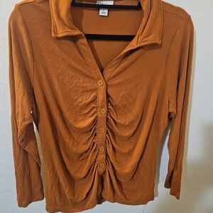 Ava & Viv Women's Rust Button-Down Shirt
